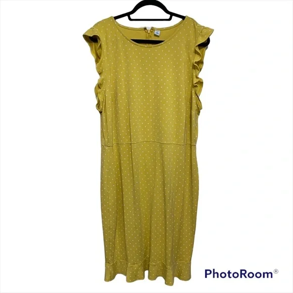 gold dress old navy Old Navy Women's Fit & Flare Smocked-Waist Midi Dress - Yellow